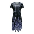 thumbnail image 3 of Ketyyh-chn99 Robes Maxi pour Femmes Grande Taille Mini Robe Robe de Soirée Robe T-shirt Décontractée Manches Longues Robe de Plage Boho Violette,TG, 3 of 5