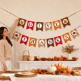 thumbnail image 4 of Thanksgiving Pumpkin Banner,Fall Harvest Party Bunting with Turkey and Pumpkin Icons for Home and Kitchen Wall Decor Display, 4 of 7