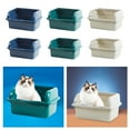 Open Top Pet Litter Box Cat Toilet Sandbox with SemiClosed High Side