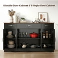 thumbnail image 4 of HOMCOM Sideboard Buffet Cabinet, 55" Farmhouse Kitchen Cabinet, Black, 4 of 10