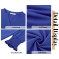 thumbnail image 5 of Fantaslook 3/4 Sleeve Womens Tops Dressy Casual Blouses V Neck Work Shirts Trendy Tops with Smocked Cuffs, 5 of 7