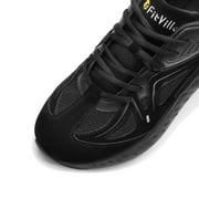 FitVille Extra Wide Walking Shoes for Men Width Sneakers for Flat Foot Heel Pain Relief (All Black, 12 x-Wide)