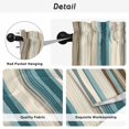 thumbnail image 5 of Turquoise Beige Tier Curtains, Boho Vertical Stripes Bohemian Retro Light Filtering Kitchen Curtains, 2Pcs Rod Pocket Half Window Treatments Panels for Sink Cafe Cabinet Basement 27.5x45 Inches, 5 of 9