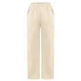 thumbnail image 6 of Fabrcox Women's Scrub Pants Soft Stretch Wide Leg Uniform Trousers with Pockets for Nurses ,Beige M, 6 of 6