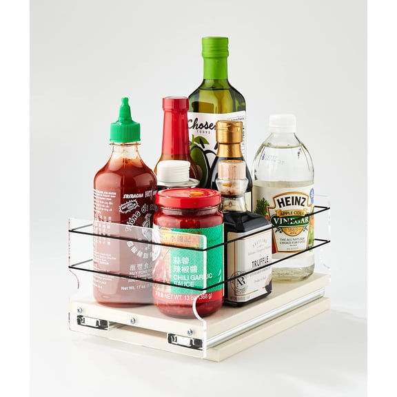 Vertical Spice - Pull Out Cabinet & Pantry Organizer Drawer - Made in USA - Sliding Drawers for Inside Cabinets - Cabinet Pull Out Shelves - 1 Tier - 6.9" x 5.0" x 10.6"(Cream, Fully Assembled)