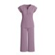 thumbnail image 5 of Top y falda Conjunto de las mujeres de la moda de color sólido suelto de manga corta con cuello en V con pantalones cortados de pierna ancha Set de bolsillo Pantalones y Top Set para las mujeres, 5 of 6