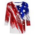 thumbnail image 4 of CHUANK Plus Hauts pour Femmes Chic Décontracté Col Rond Manches Courtes Chemises et Blouses pour Femmes T-Shirts à Imprimé Papillon du 4 Juillet pour Femmes Tunique Graphique Patriotique Tendance Haut d'Été Plage, 4 of 4