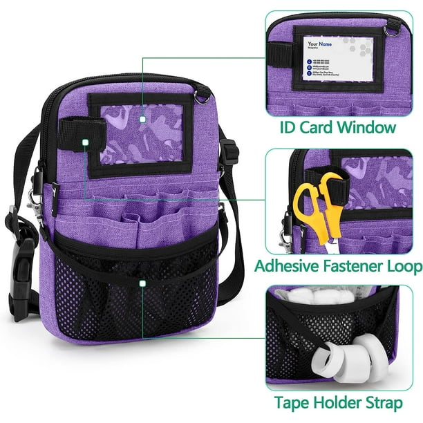SHAR Purple-Nursing Belt Waist Bag, Nurse Organizer Nurse Pouch with  Multiple Compartments, Adjustable Waist Strap, Ideal for Nurse Kit,  Stethoscope 