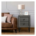 thumbnail image 6 of Gray Nightstand with 2 Drawers, Bedside Table with Rubber Wood Legs, 16x16x22in, Living Room End Table, Space Saving Storage Cabinet, 6 of 9