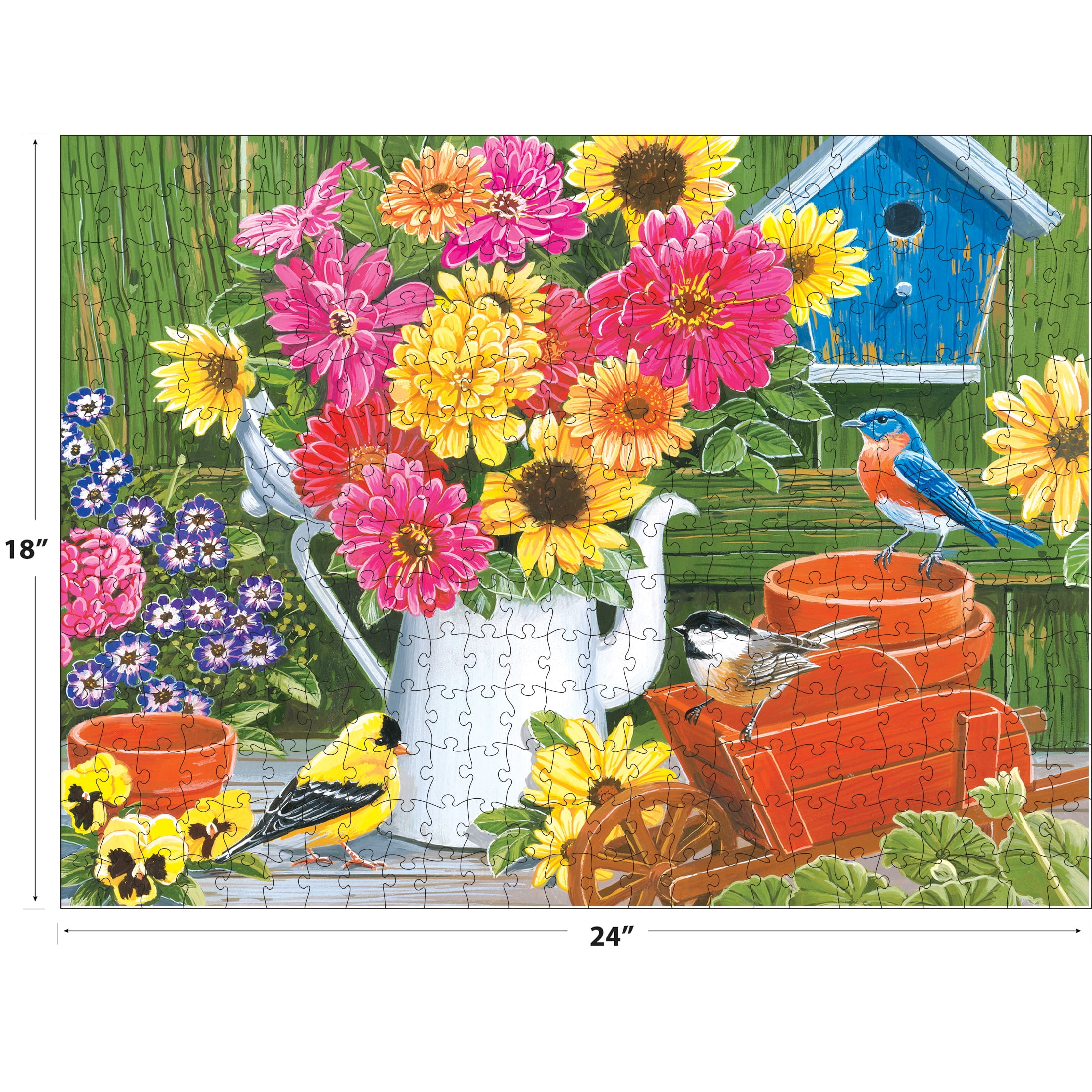RoseArt - Kodak Premium Puzzle emboîtable pour adulte Bouquet printanier avec des oiseaux de 350 pièces