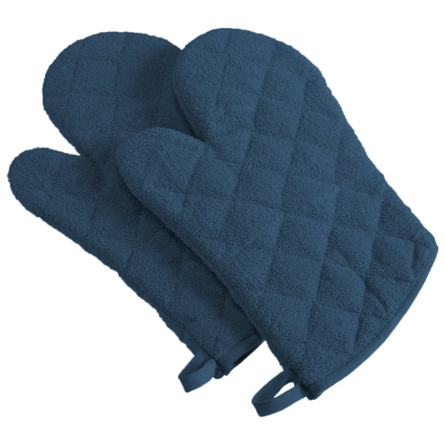 Manoplas para Horno DII 100% Algodón Acolchadas Azules Juego de 2 Piezas