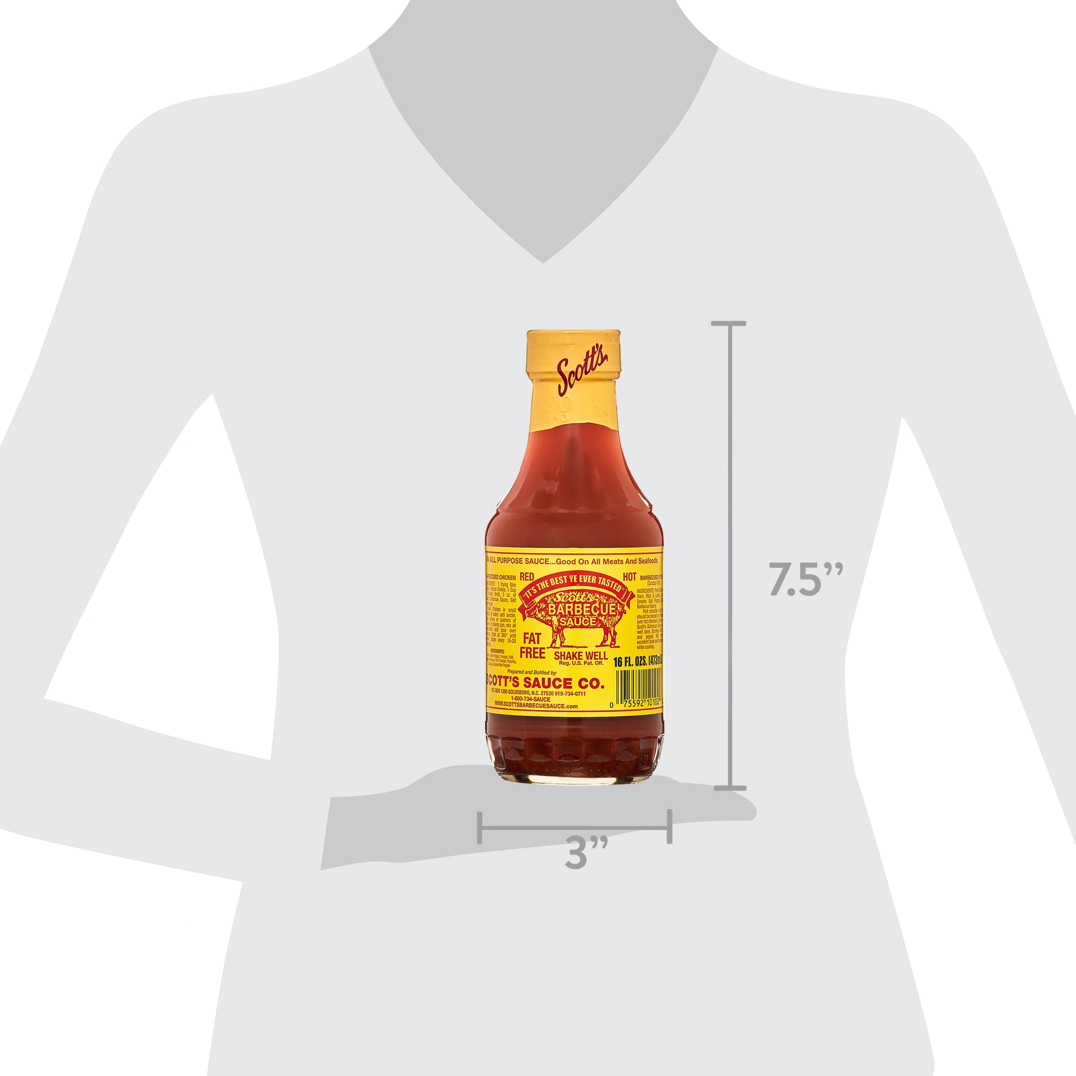 Scott's Red Hot Barbecue Sauce, 16 fl oz