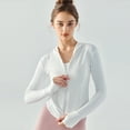 thumbnail image 1 of Chaqueta deportiva para exteriores, sudadera con capucha y cremallera informal de corte entallado para mujer, ropa de yoga, chaqueta de manga larga para correr y hacer ejercicio para otoño e invierno, 1 of 3