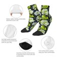 thumbnail image 3 of Uemuo Teal floral elegance Printed Crew Socks, Moisture-Wicking Socks, Athletic Socks for Men Breathable Cushion Socks Casual Sport Socks for Running Traveling, 3 of 6