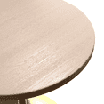 thumbnail image 5 of LeisureMod 27" Round Dining Table with MDF Top and Brushed Gold Stainless Steel Pedestal Base Seats 2-3 Person for Modern Home, Kitchen, Cafes Verve Collection Natural Wood, 5 of 7