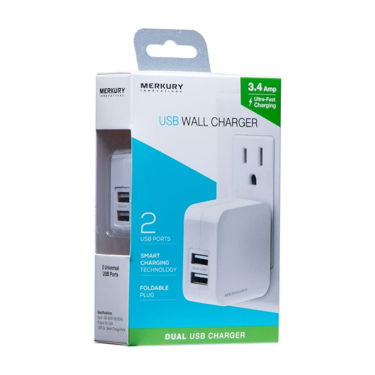 Merkury Innovations Amp USB Wall Charger, White