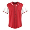 thumbnail image 3 of Red Baseball Jersey for Men Blank Baseball Jersey Button Down Shirts, 3 of 5