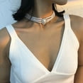 thumbnail image 3 of Hyasfey Retro Palace Style Multi Layer Faux Pearls Choker Necklace Elegant Simple Statement Bridal Necklace Wedding Party Jewelry Gift, 3 of 8