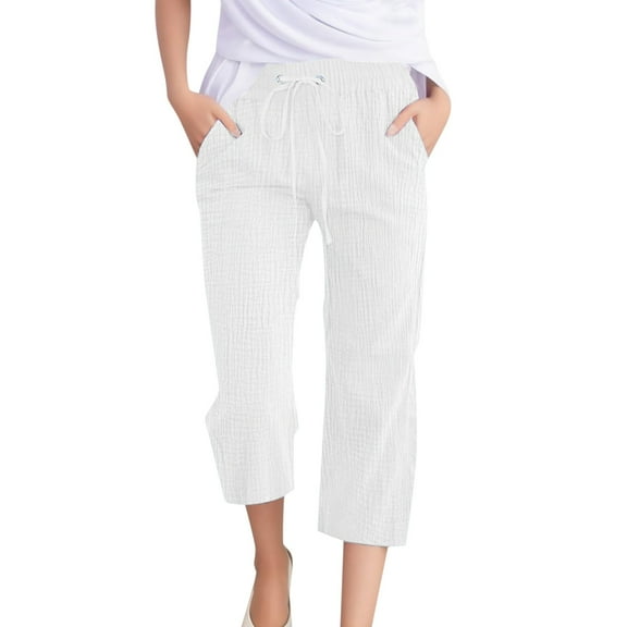 Pants for Women Casual Pants Set Trendy Business Suits for Women Wide Leg Business Casual Pant Suits Outfit Comfy Stretch Memory Foam Summer White 2XL