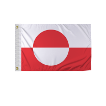 Greenland 12x18 inch Boat Flag 200D Nylon Double Stitched Canvas Header Brass Grommets Fade Resistant & Vivid Color
