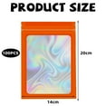 thumbnail image 5 of Paquete de 100 bolsas holográficas con degradado, bolsas resellables de Mylar con cierre de cremallera, bolsas de embalaje con ventana transparente, bolsas de plástico a prueba de olores para, 5 of 5