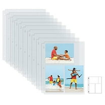 Photo Album Refill Sheets, 4 x 6 Inch Mixed Format, Heavyweight, Diamond Clear 3 Ring Photo Binder Page Refills, by Better Office Products, 600 Total Photos (100 Pack)