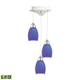 thumbnail image 1 of ElkGroup International LCA203-7-15 Buro 3 Light LED Pendant In Chrome With Blue Glass, 1 of 1