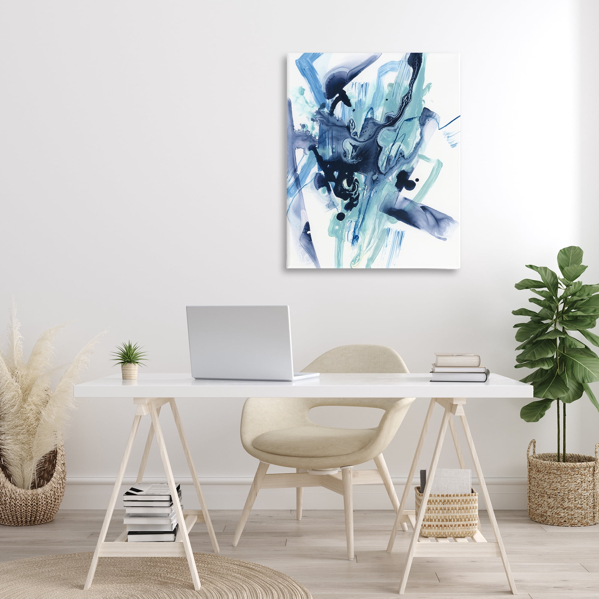Stupell Industries Fluid Chaotic Abstraction Abstract Painting Gallery Wrapped Canvas Art Print Wall Art, 30 x 40
