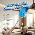 thumbnail image 6 of Ceiling Fan Cleaner Duster, Reusable Microfiber Duster with Extension Pole,Removable Dusters for Cleaning Walls Bookshelves Door Window Top (Blue), 6 of 6