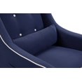 DaVinci Owen Glider and Storage Ottoman in Navy with Cream Piping