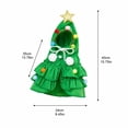 thumbnail image 3 of Christmas Pet Sweater - 1Pc Hooded Tree Outfit with Pom Poms Star for Small Dogs Cats Winter Holiday, Green L, 3 of 5