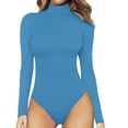 thumbnail image 4 of Aayomet Womens Jumpsuits Dressy Womens Long Sleeve Bodysuit Comfortable Against The Skin Tops Body Suits Women Clothing,Blue S, 4 of 5