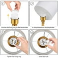 thumbnail image 6 of Haitral Modern 4.3" 2-Lights Nightstand Lamp Sets with Gold Metal Base, White, 2-Pieces, 6 of 7