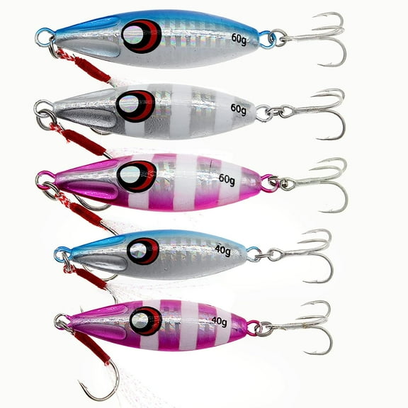 Holzlrgus Fishing Jigs Lures Vertical Jigging Spoon Saltwater with Assist Hook Speed Jigging Slow Jigging Pitching Lures for Tuna, Grouper, Dogtooth, Snapper, Bass, Salmon