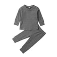 thumbnail image 1 of ITFABS Ensemble T-Shirt Col Rond + Pantalon Long Uni pour Bébé, 1 of 6