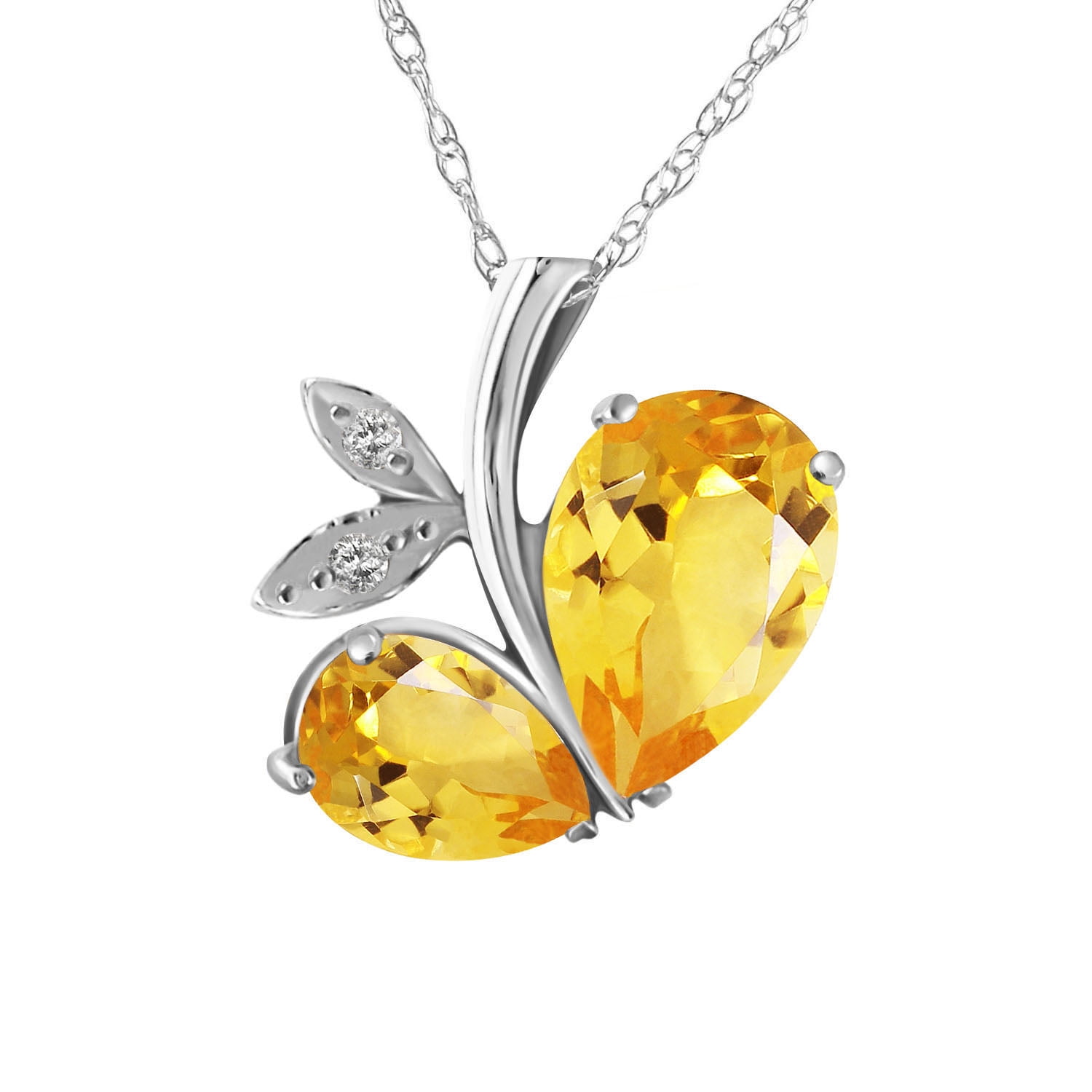 Galaxy Gold 14K Solid Gold 4.06 Carat Natural Diamond Necklace for Women - White Gold Fine Jewelry