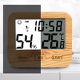 thumbnail image 3 of Termómetro de ambiente con indicador higrómetro con reloj incorporado y visualización de la hora para el hogar y la oficina, 3 of 5