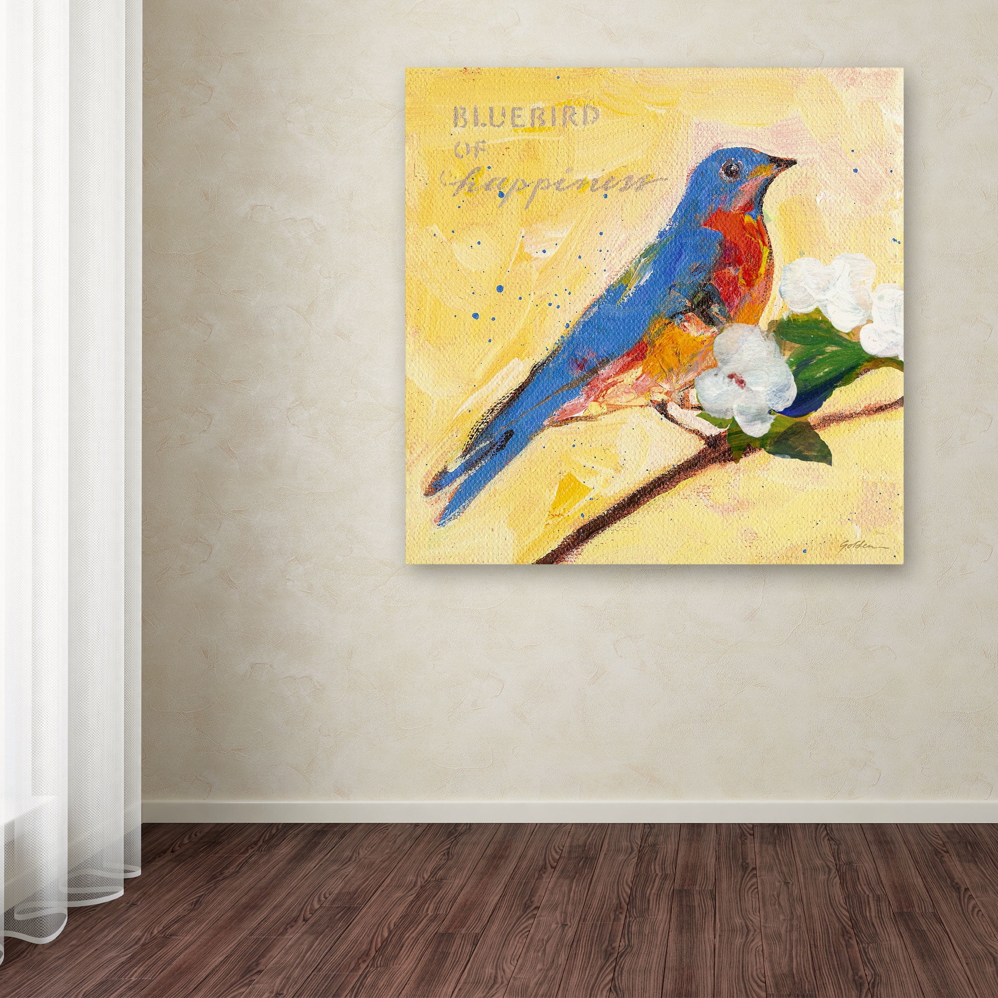 Trademark Fine Art "Bluebird" Canvas Art by Sheila Golden
