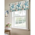 thumbnail image 6 of Coastal Starfish Curtain Valances for Windows, Ocean Coral Starfish Nautical Map Kitchen Valance Window Treatment, Light Filtering Block Curtains for Bathroom/Bedroom/Living Room 42'' x 12'', 6 of 9