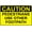 Warning Sign 1, variant on Caution Possible Wet Floor Bilingual Spanish Sign - 8"x12" Metal Danger Warning Sign with Landscape Icon for Man Cave Yard Indoor Outdoor
