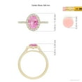 thumbnail image 4 of Angara Rings - Natural 1.45 ct Pink Sapphire Halo Ring with Diamonds in 14K Yellow Gold for Women (Size-8x6mm) | September Birthstone Jewelry, Birthday, Anniversary, Jewelry Gift for Women, 4 of 8