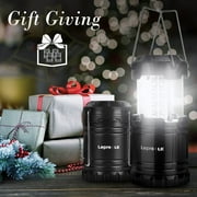 Lepro LED Collapsible Camping Lantern 4-Packs, Super Bright, Battery Powered Camping Light, IPX4 Water Resistant, Portable Emergency Lights for Power Outage, Hurricane, Storms