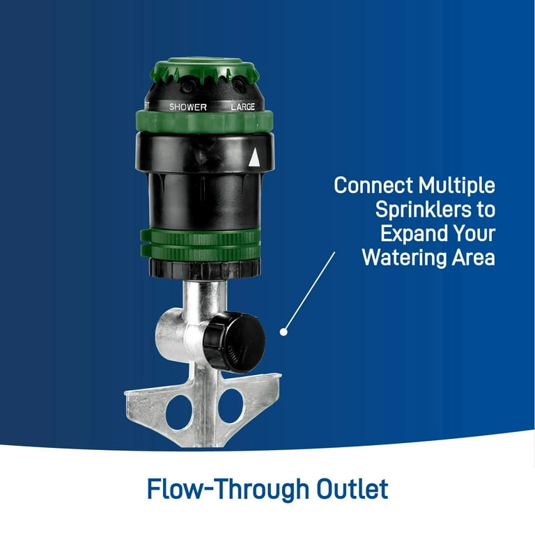 Orbit Gear-Drive Sprinkler H2O-6 with Metal T Spike, 6 Spray