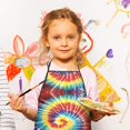 thumbnail image 2 of Colorful Tie Dye Pattern Kids Aprons for Girls and Boys,Adjustable Neck Strap Toddler Aprons for Kids Cooking Baking, 2 of 6