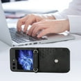 thumbnail image 5 of Magnetic Clasp Case for Samsung Galaxy Z Flip 5 Cover,Luxury PU Leather Shockproof Folding Kickstand Card Holder Pocket Wallet Crossbody Strap Handbag Phone Case for Samsung Galaxy Z Flip 5,Black, 5 of 8