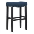thumbnail image 5 of 29" Upholstered Saddle Seat Bar Stool (Set of 2) in Navy Blue, 5 of 6