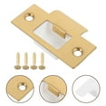 thumbnail image 2 of FELTECHELECTR Metal Door Latch Strike Plate Golden T-shaped Modern for Room Locks 1 Set, 2 of 6