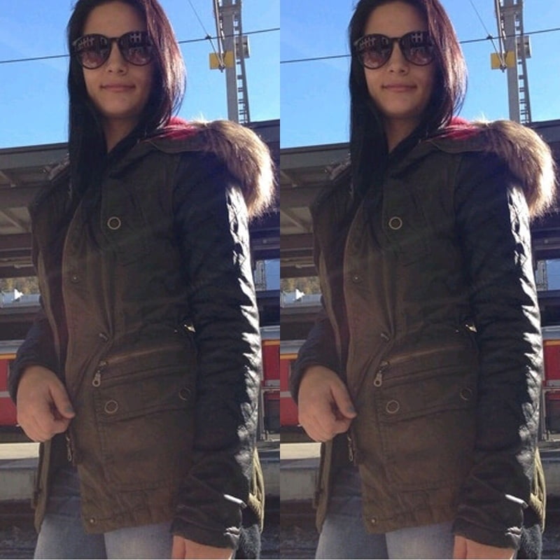 Women Winter Jacket Fur Collar Duck Down Coat Hooded Slim Long Parka Outwear