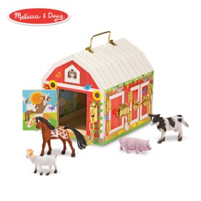 Melissa Doug Fold Go Barn With 7 Animal Play Figures Walmart Com