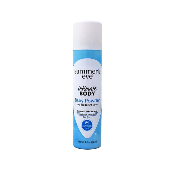 Summer's Eve Baby Powder Daily Gentle Feminine Spray, 2 oz